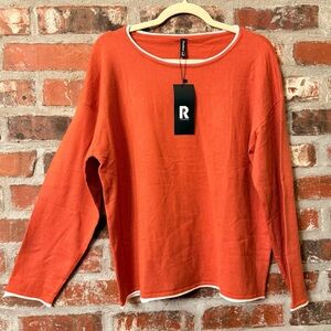 Orange Crew Neck Sweater
